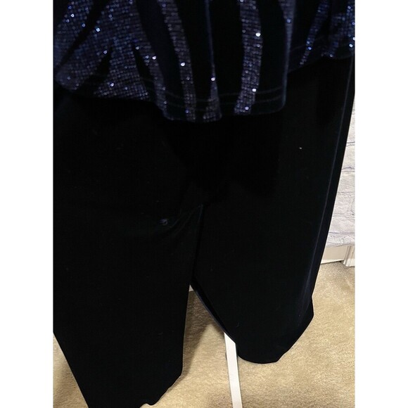 R&M Richards Plus Size Blue Velvet Sleeveless Dress with Glitter Jacket Size 20W - Picture 10 of 16